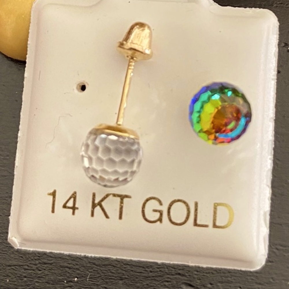 14K solid authentic gold earrings